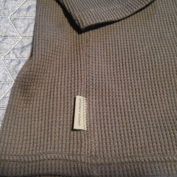 Under Armour Size L Men's Expanse Waffle Long Sleeve Crew Black/Gray - Picture 3 of 9